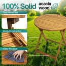 Tranquillo Anya Foldable Round Solid Wood Table for Outdoor Use