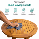 Tranquillo Anya Foldable Round Solid Wood Table for Outdoor Use