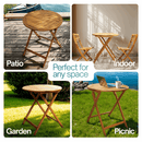 Tranquillo Anya Foldable Round Solid Wood Table for Outdoor Use