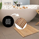 Bahama Teak Shower and Bath String Mat with Rubber Footing 19.6″ x 19.6″