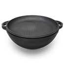 8,45 quart Braiser Pan WOK High-Quality Cast Iron with a Frying Pan Lid 2 in 1, Outdoor Cooking