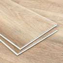 SPC Vinyl Rigid Core 9" Width 60" RL, 7mm Thick, 1.5mm IXPE Maison Tan Omnia Floors - Mazzia Collection Product shoot tile edge view