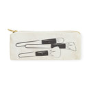 Make Up Brush Graphics Cotton Canvas Pencil Case and Travel Pouch