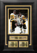 Evgeni Malkin & Sidney Crosby Stanley Cup Pittsburgh Penguins 8x10 Framed Photo Engraved Autographs