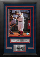Manny Ramirez Swinging Action Boston Red Sox 8" x 10" Framed Baseball Photo with Engraved Autograph
