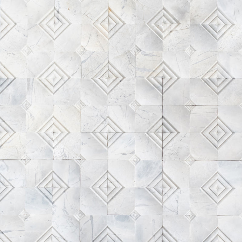 Marble mosaic dimensional tile mosaic backsplash tile polished multiple top view