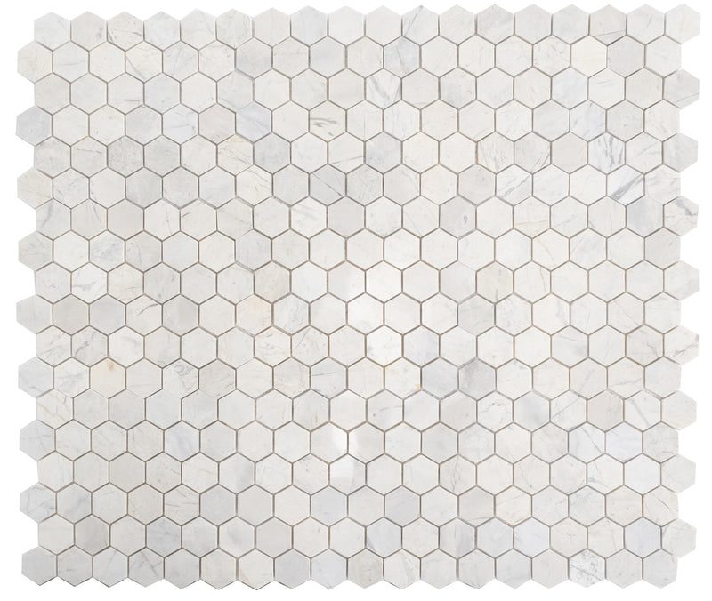 Marble mosaic tile 2 hexagon mosaic backsplash tile polished multiple top view