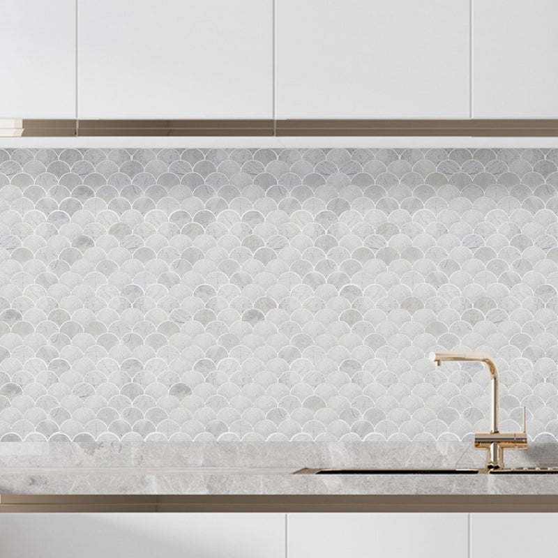 Marble mosaic tile laguna pattern mosaic backsplash tile polished installed kitchen wall