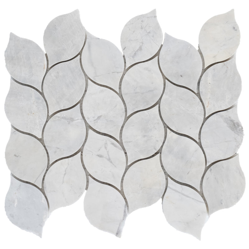 Marble mosaic tile leaf pattern mosaic backsplash tile polished one top view