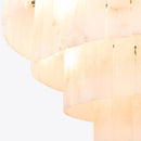 Rectangular Alabaster Tiered Round Chandelier