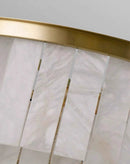 Rectangular Alabaster Tiered Round Chandelier