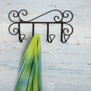 Wavy 18 in. L Black Hook Rail with 4 Hooks