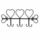 Triple Heart 18 in. L Black Hook Rail with 6 Hooks