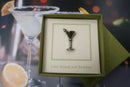 Martini Glass Lapel Pin