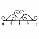Mascot hardware Heart Shaped 19 in. L Black Hook Rail with 5 Hooks