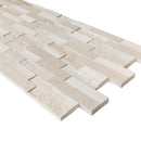 Mayra White Ledger Multi-surface 3D Panel 6"x24" Marble Wall Tile - Full Truckload profile view