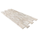Mayra White Ledger Multi-surface 3D Panel 6"x24" Marble Wall Tile - Full Truckload top angle view profile wide view