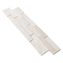 Mayra White Ledger Multi-surface 3D Panel 6"x24" Marble Wall Tile - Full Truckload one panel top angle view