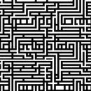 Abstract Maze Black and White Wallpaper Mural.
