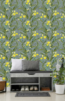 Stylish Grey Wallpaper with Tulips Tasteful