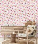 Modish Watercolor Pink Flowers Wallpaper Fashionable