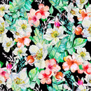 Contemporary Dark Wallpaper with Light Flowers Smart