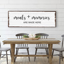 Meals And Memories Are Made Here Sign