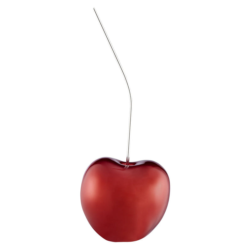 Medium Metallic Red Cherry Sculpture 22" Tall