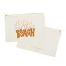 Meet Me At The Beach Cotton Canvas Cosmetic Bag