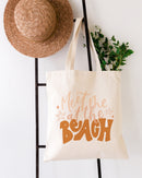 Meet Me At The Beach Cotton Canvas Tote Bag