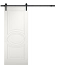 Mela 7001 Matte White Barn Door and Black Rail