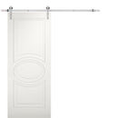 Mela 7001 Matte White Barn Door and Silver Finish Rail