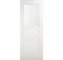 Mela 7012 Matte White Barn Door Slab with Frosted Glass