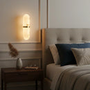 Oval Alabaster Semi-Circular Wall Lamp