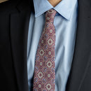 Mantova - Printed Silk Tie - Burgundy Plum