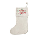 Modern Merry Christmas Cotton Canvas Stocking