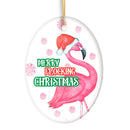 Merry Flocking Christmas Pink Flamingo Christmas Tree Decoration Ornament