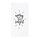 Merry and Bright Cotton Canvas Christmas Kitchen Tea Towel