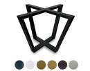 Simple Metal Table Base/Legs Matte Black (H)28" (D)39" (W)39", angle view showing color options