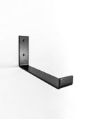 Thick Oak Shelf with Black Steel J Brackets