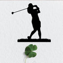 Female Golfer Metal Wall Art – Women's Golf Sports Home & Office Decor