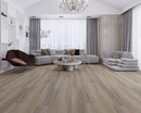 WPC Vinyl Rigid Core 7" Width 60" RL, 9.5mm Thick, 1.5mm IXPE Metallic Taupe Domaine Floors - Mazzia Collection room view 3