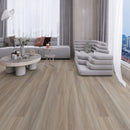 WPC Vinyl Rigid Core 7" Width 60" RL, 9.5mm Thick, 1.5mm IXPE Metallic Taupe Domaine Floors - Mazzia Collection room view