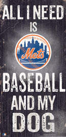 New York Mets Baseball and My Dog Wooden Sign