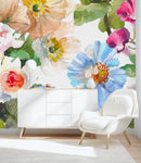 Modish Watercolor Flowers Wallpaper Chic