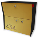 RetroBox Locking Small Package Wall Mounted Mailbox in Textured Matt Black