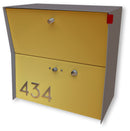 RetroBox Locking Small Package Wall Mounted Mailbox in TEXTURED GRAY METALLIC