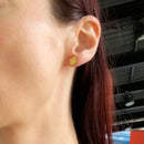 Middle Finger Stud Earrings in Gold or Silver