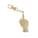 Middle Finger Vintage Hand w/ Rose Tattoo Enamel Key or Bag Charm