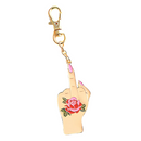 Middle Finger Vintage Hand w/ Rose Tattoo Enamel Key or Bag Charm